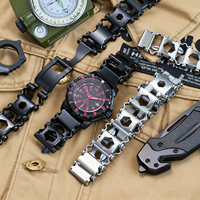 Multifunction Tool Bracelet Tread Bracelet Stainless Steel Bolt Driver Tools Kit Friendly Wearable Bike Multitool Outdoor Tool