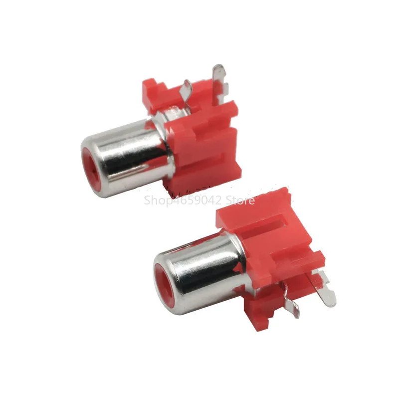 5Pcs/lot RCA Socket 2-pin AV Same Core Socket PCB Welded Audio and Video Lotus Base Av-8.4-5 Red/White/Yellow