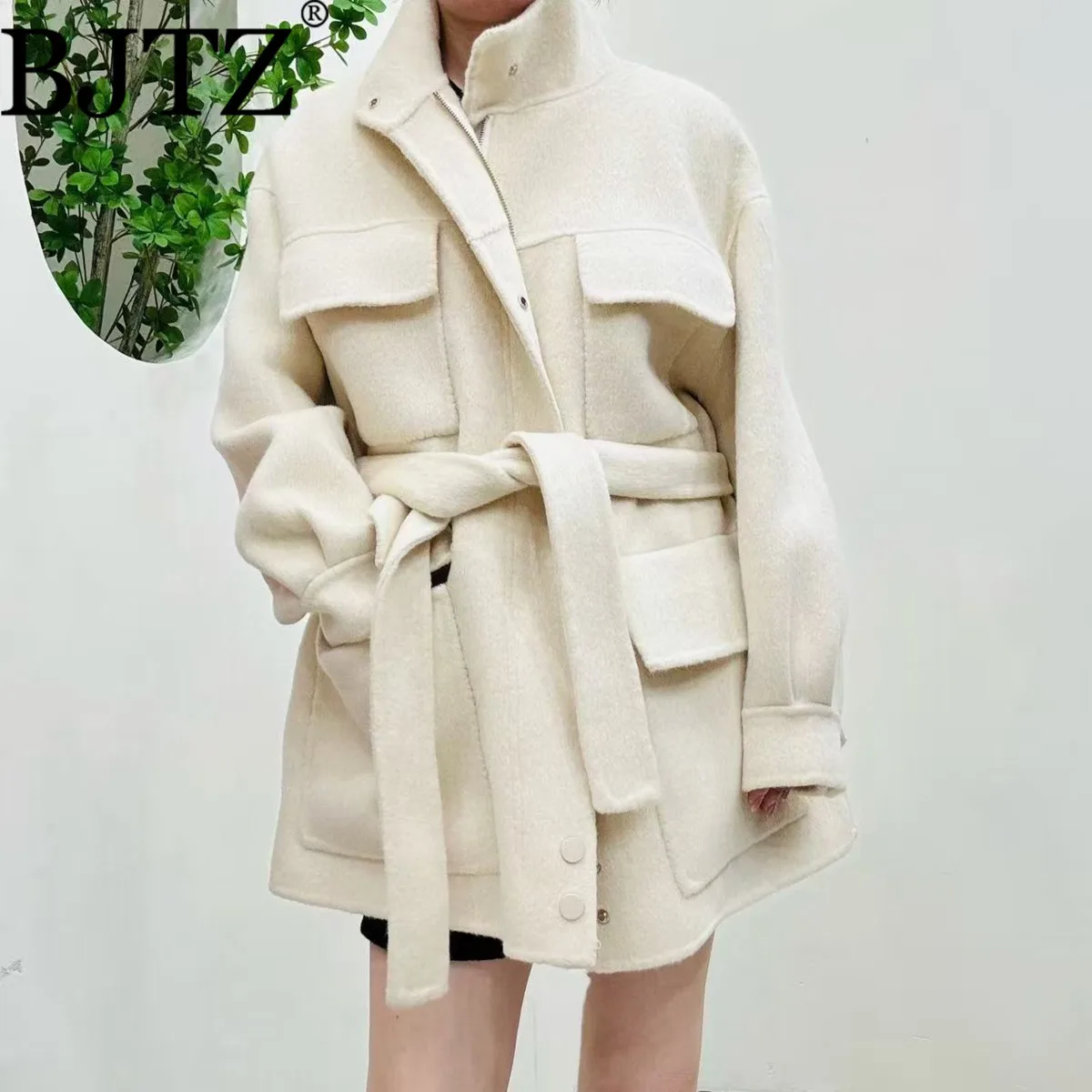 

BJTZ 2025 модное британское двустороннее пальто унисекс из шерсти альпаки, зимняя роскошная двусторонняя универсальная куртка, теплая осенняя верхняя одежда