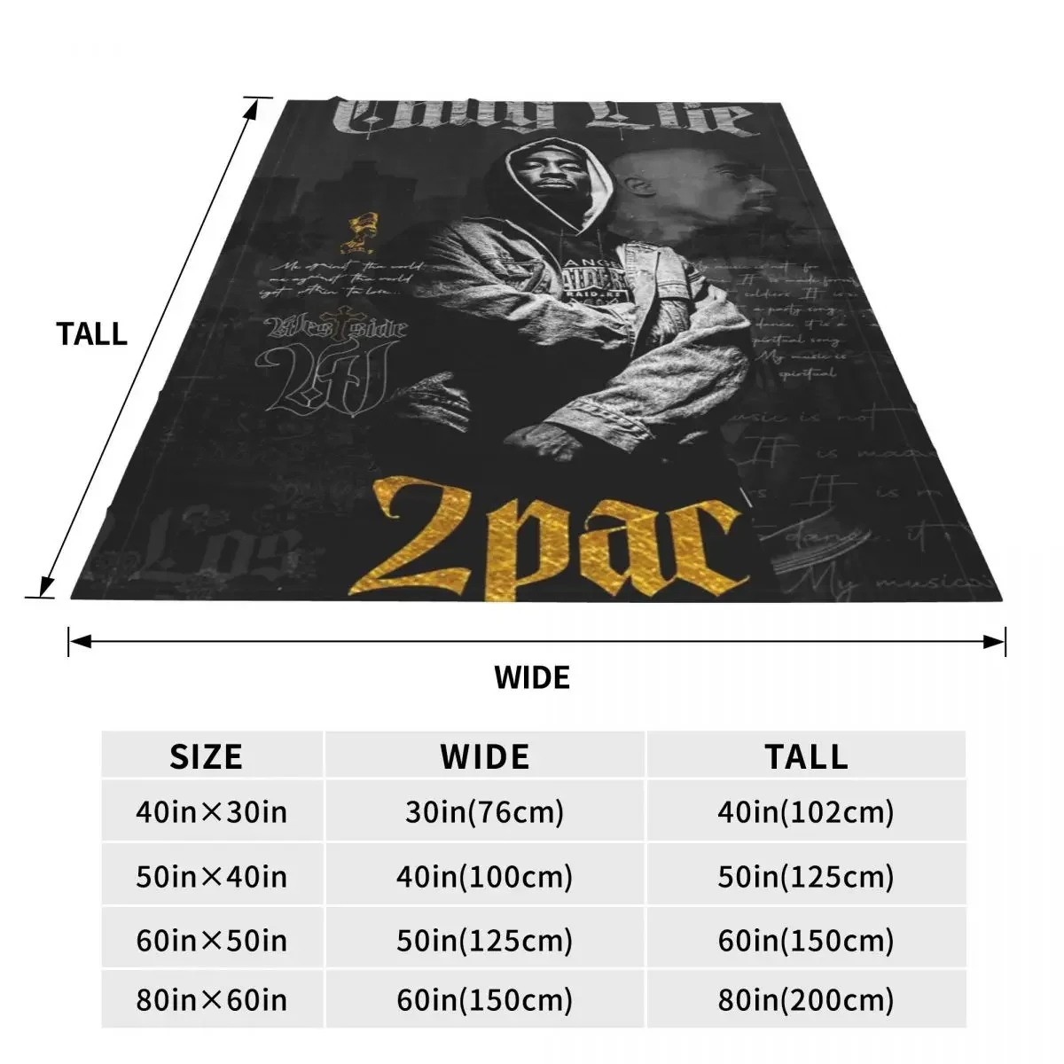 2PAC Flannel Blanket Quality Soft Warm American Rapper Throw Blanket Winter Camping Couch Chair Aesthetic Bedspread