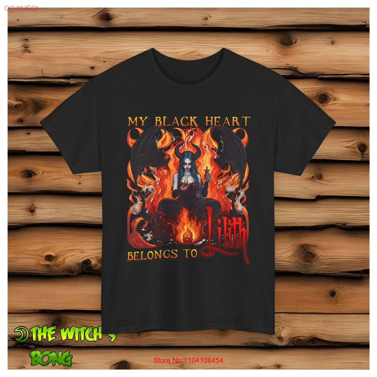 My Black Heart Belongs To Lilith T-shirt, Witchcraft Clothing Occult