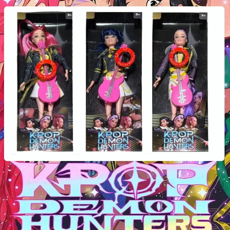 

2025 периферийные устройства персонажей аниме Kpop Охотники на демонов Винильная кукла персонаж положительные суставы с музыкой модная игрушка Рождественский подарок