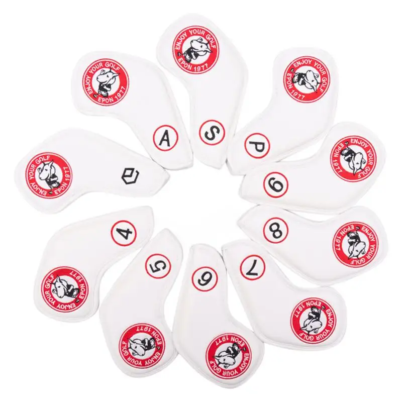 

Iron Head Covers For Golf Clubs 10x PU Leather Golf Iron Head Covers Set With Number Portable Sports Accessories Putter