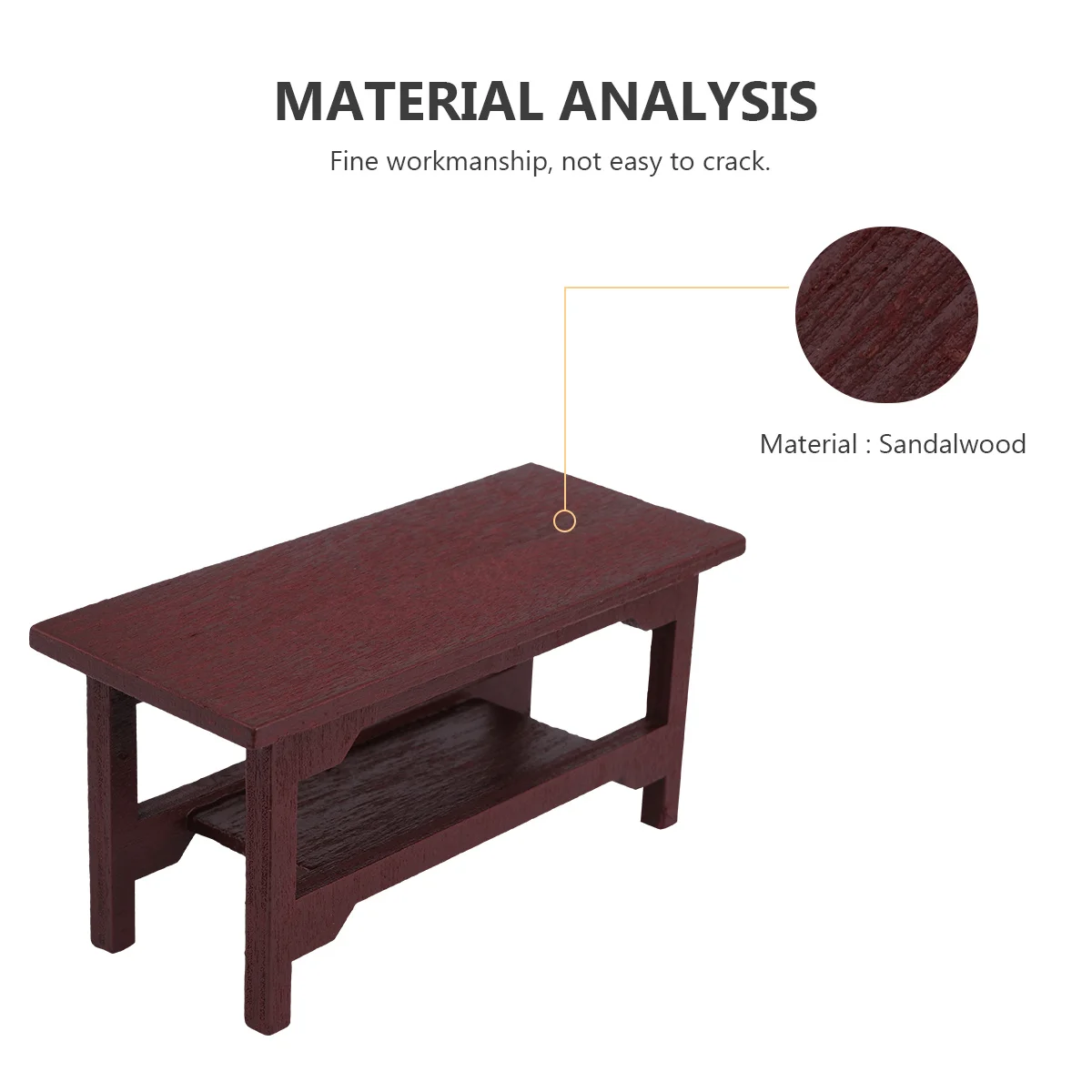 2pcs Mini Wooden Desk Ornament For Mini House Vintage Furniture Decor Home Office Bedroom Decoration Pretend Play Micro