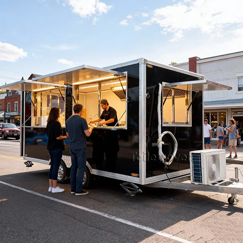 

Коммерческий винтажный фудтрак-прицеп для хот-догов, кофе, мороженого, уличной еды с полной кухней