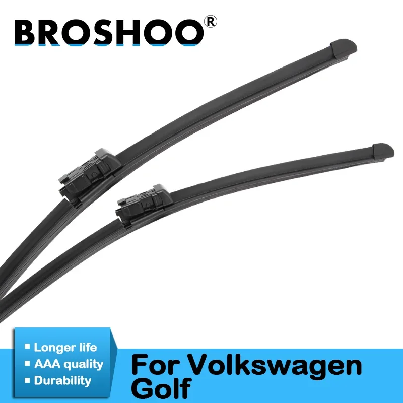 BROSHOO Car Natural Rubber Wipers Blades Clean The Windshield For Volkswagen Golf MK4 MK5 MK6 MK7 Model Year Form 1992 To 2018