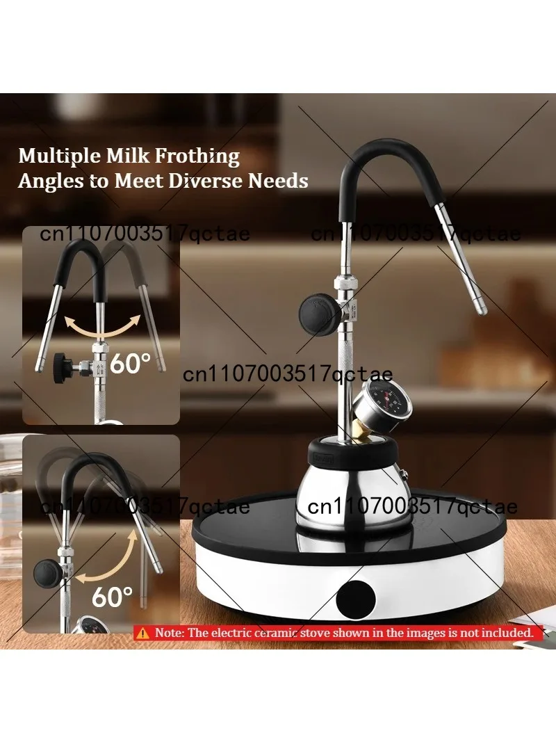 Stainless Steel Stovetop Moka Pot Espresso Coffee Maker Compatible with Induction Cooktops Steam Coffee Brewing Device
