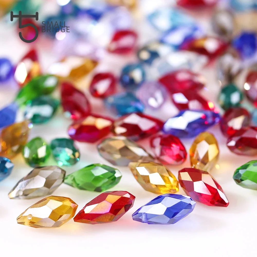 6*12 Mm Austria Mix Color Ab Teardrop Glass Beads For Jewelry Making Diy Craft Briolette Faceted Crystal Beads Z002