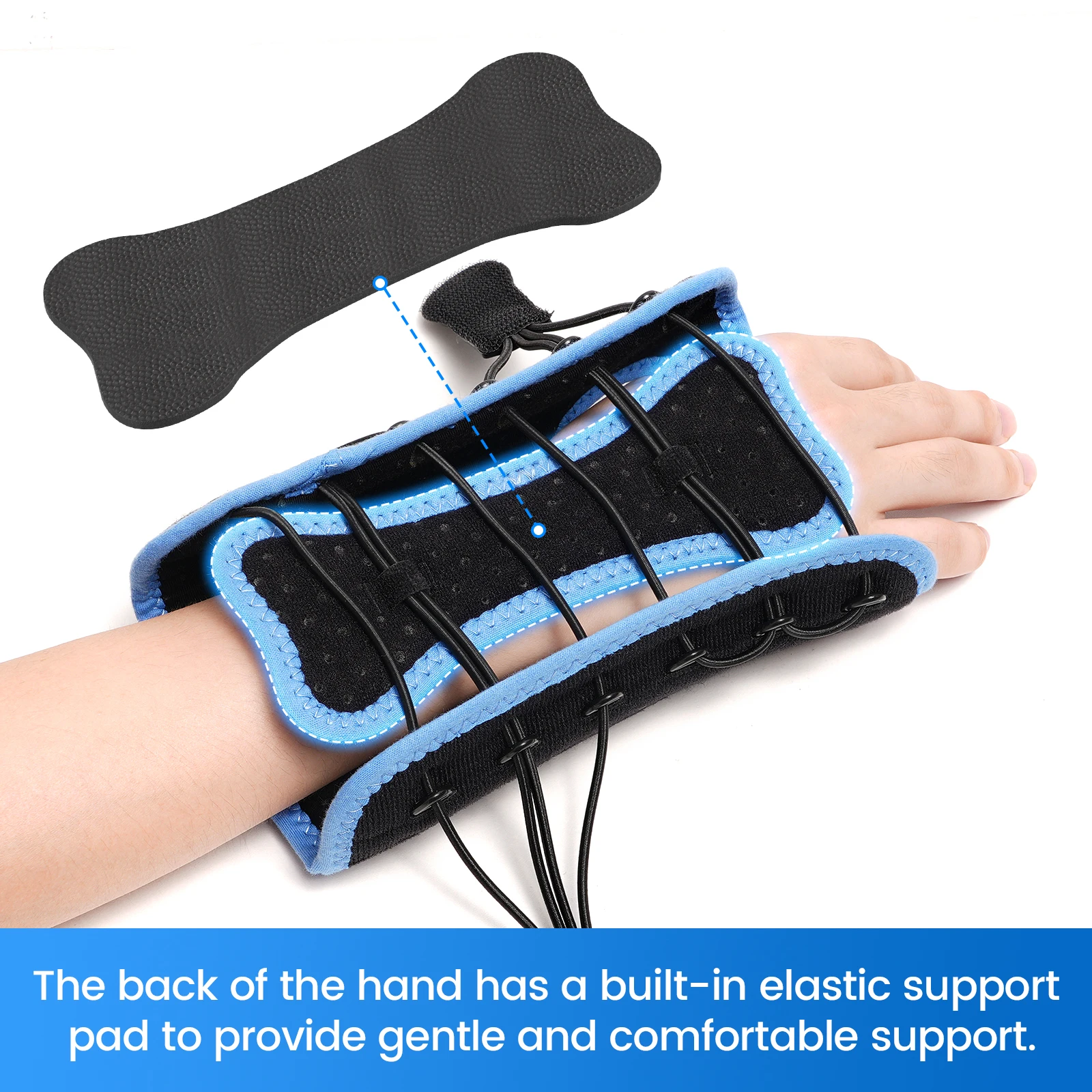 VELPEAU Wrist Splint Orthosis for Sprains Arthritis and Pain Relief Wrist Support with Metal Splint Breathable and Adjustable