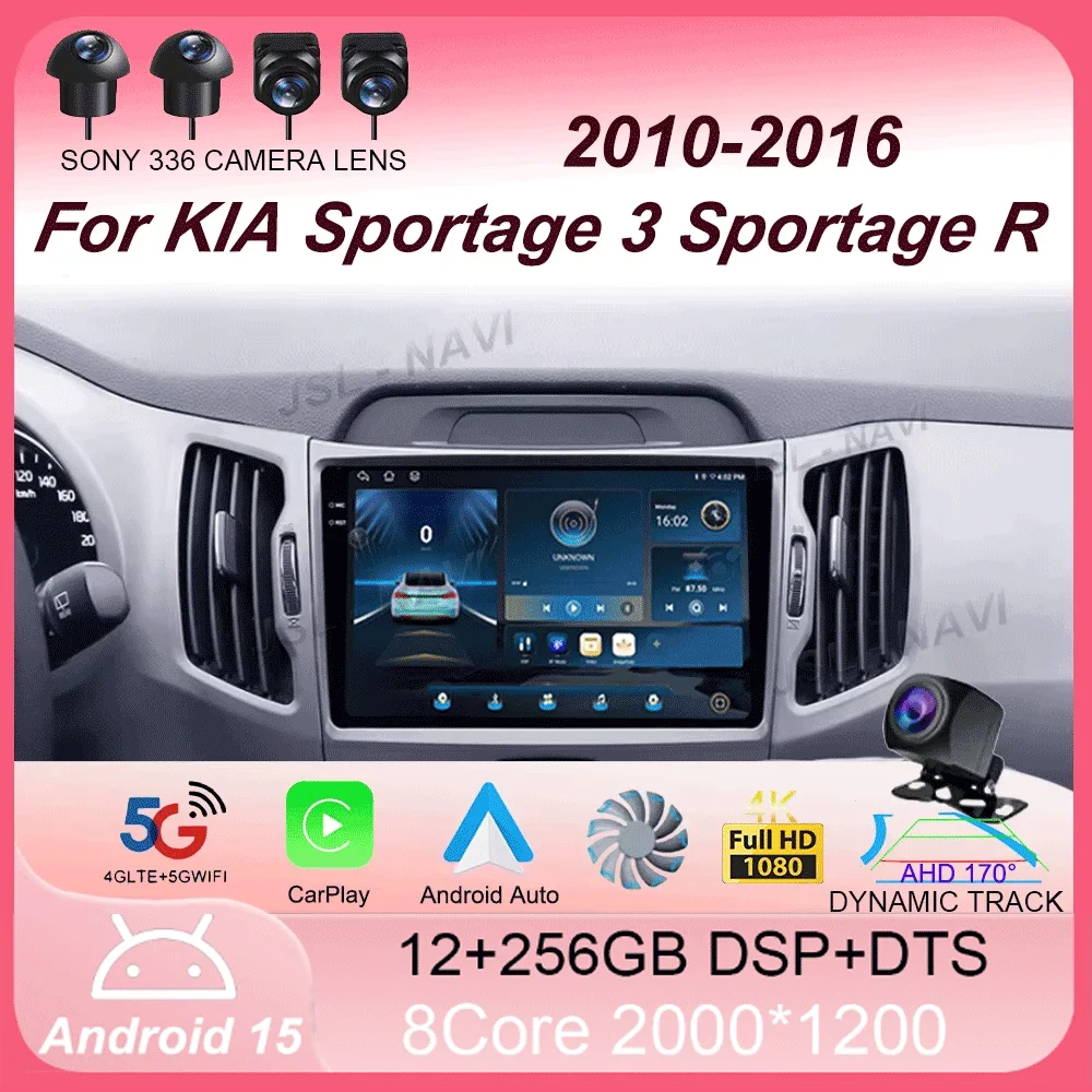 

For KIA Sportage 3 Sportage R 2010-2016 Android 15 Car radio Android Carplay Multimedia Player Car stereo 4G wifi Qualcomm 2din