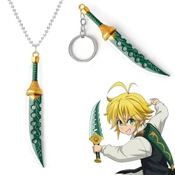 Anime Weapon Keychain Meliodas Lost Bane Sword Key Chains Metal Weapon Model Pendant Keyring Jewelry