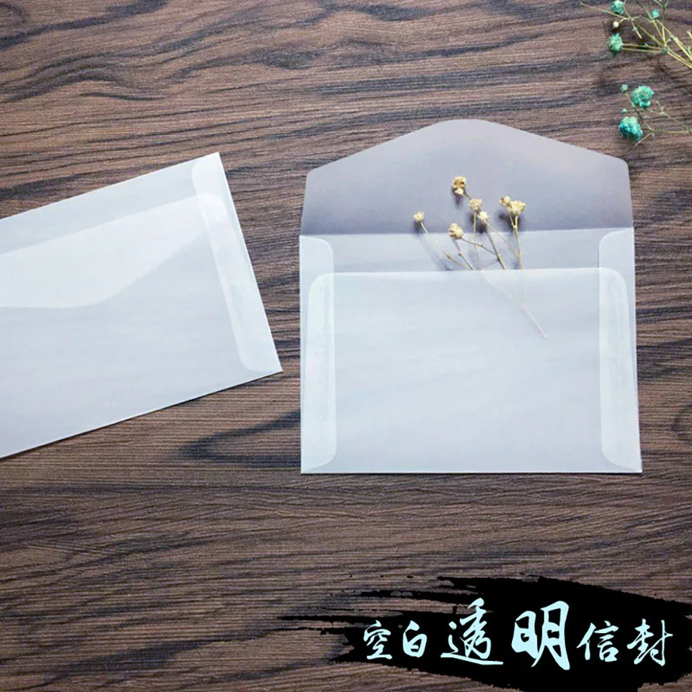 30Pcs/lot Vintage Blank Translucent Envelopes For DIY Postcard Card Storage Wedding Invitation Gift Packing Envelope