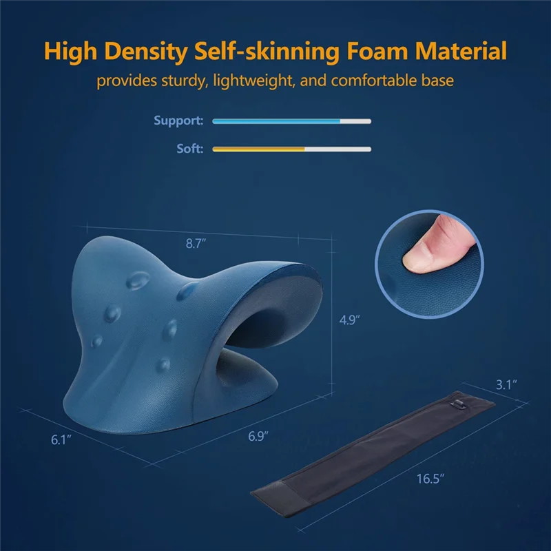 Para camilla de cuello para aliviar el dolor de cuello, almohada con dispositivo de tracción Cervical calentada con almohadilla térmica, almohada relajante de hombros