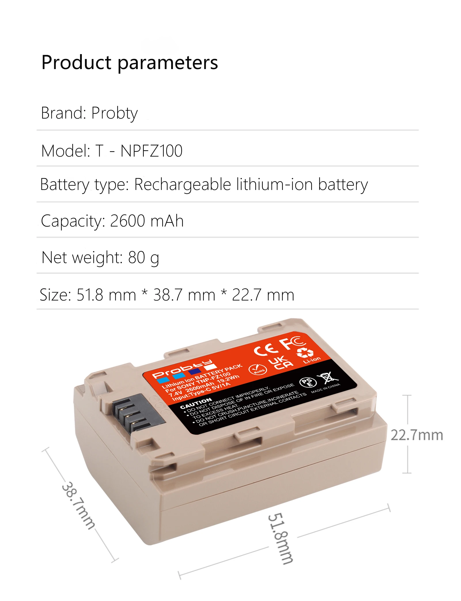NP-FZ100 NPFZ100 NP FZ100แบตเตอรี่ชาร์จ Type-C สำหรับ Sony FX3,A1,A9,A9 II, a7C,A7R III,A7R IV,A7S III,A7 III,A7 IV