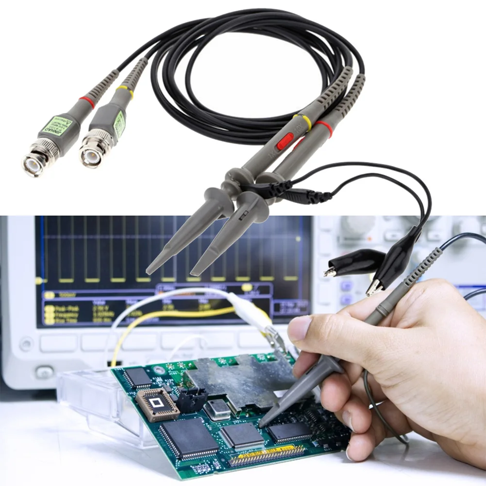 

Комплект из 2 осциллографических щупов BNC P6100, 100 МГц, 1X/10X, прецизионные зажимные щупы для осциллографа, от -20 до 75 градусов Цельсия