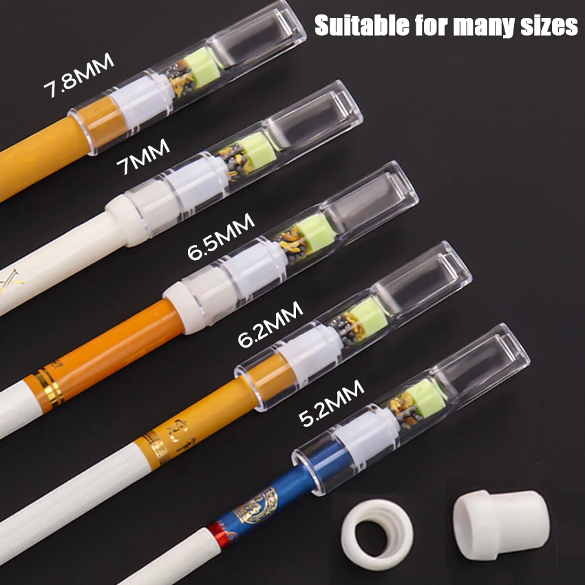 100Pcs Cigarette Filter Holder Cigarette Tar Guard Smoking Filter Microporous Multiple Filtration for Less Tar Smoke Stains Tips