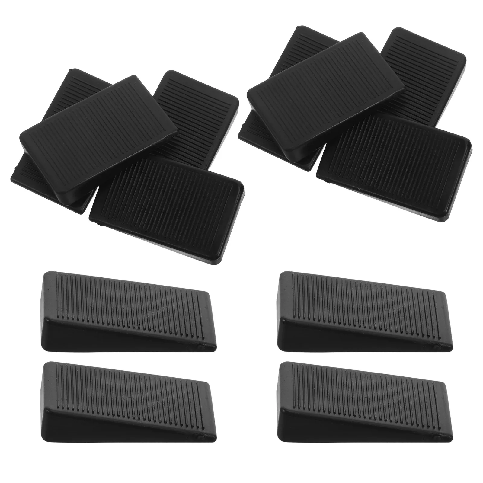 12Pcs Furniture Leveling Pads Black Stackable Plastic Shims Table Legs Chair Sofa Cabinet Height Extenders for Uneven Floors