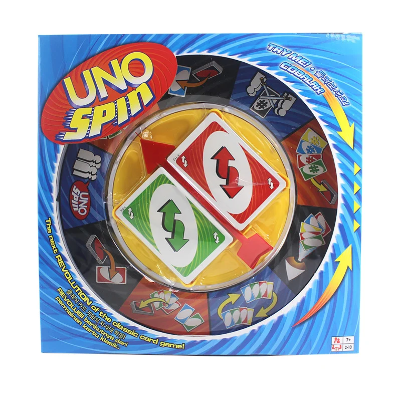 UNO English SPIN Card Game The Next Evolution of Family Fun Child Board Game Educational Games Toys Birthday Gift