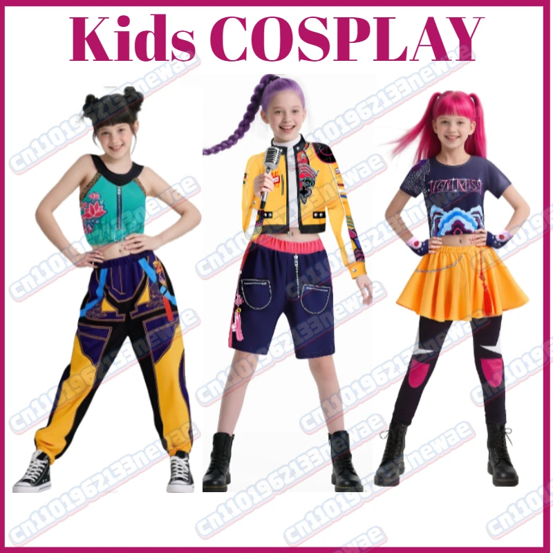 Anime Zoey Cosplay kpop Demon hunter Rumi Mira Role Play Uniform Full Set Top Pants Hunters 3D Print Halloween Dress Up Suits