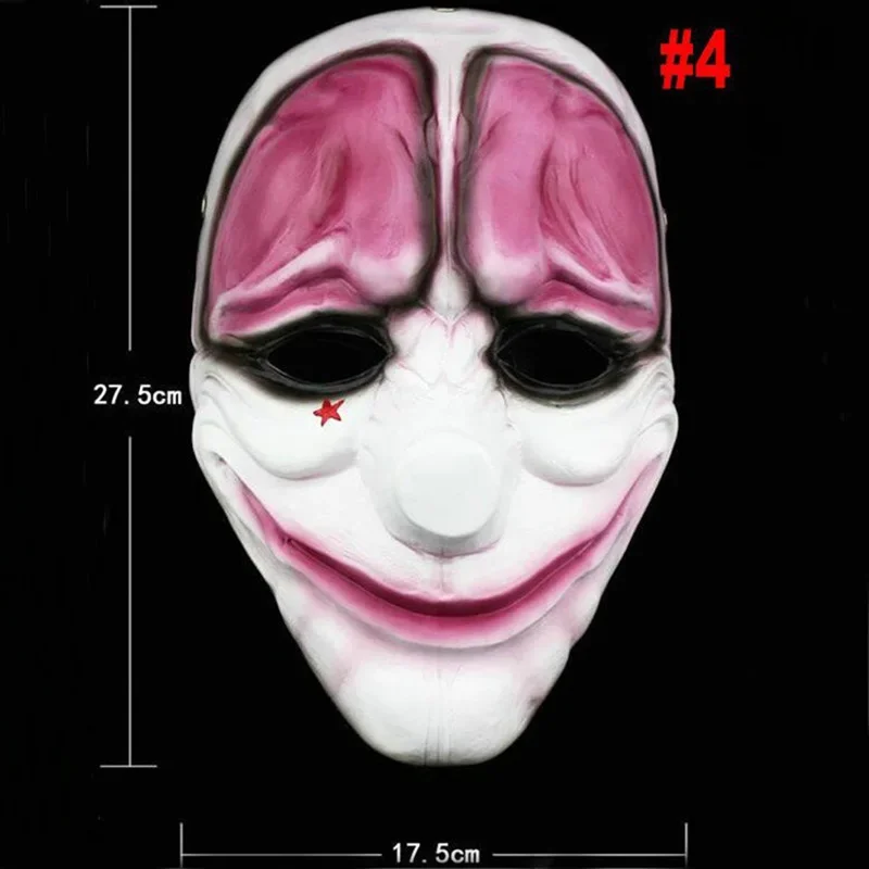 Payday 2 Resin Mask Heist Dallas/Wolf/Chains/Hoxton Cosplay Halloween Collection Horror Clown Masquerade Carnaval Costume Props