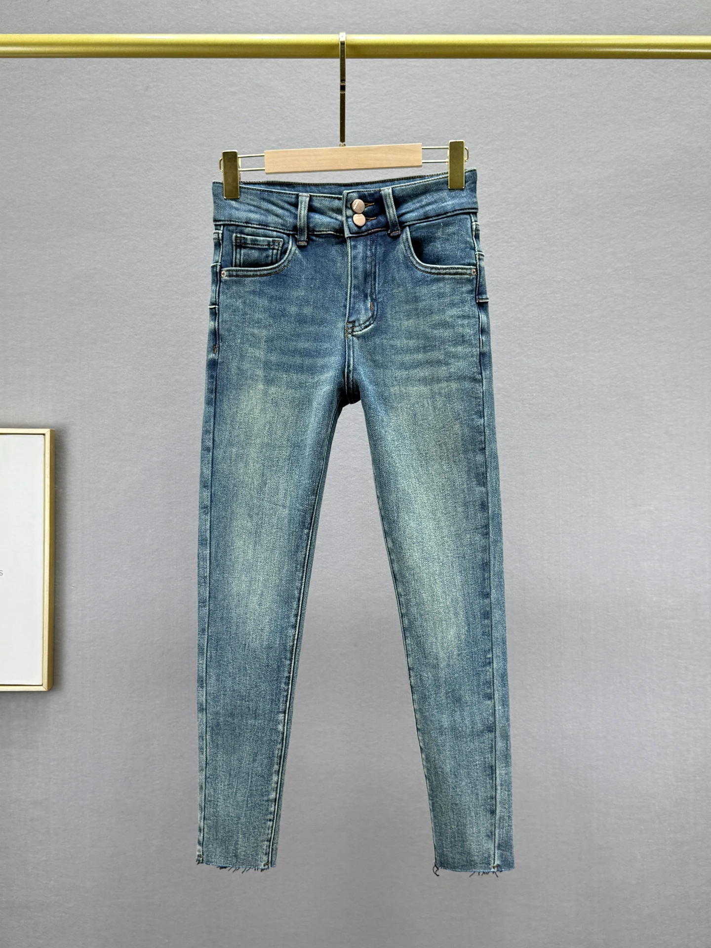 

Женские облегающие джинсы с высокой талией из эластичного денима, укороченные, осенне-зимние, новые, в стиле ретро, из хлопка, эластичные, фасон «карандаш»