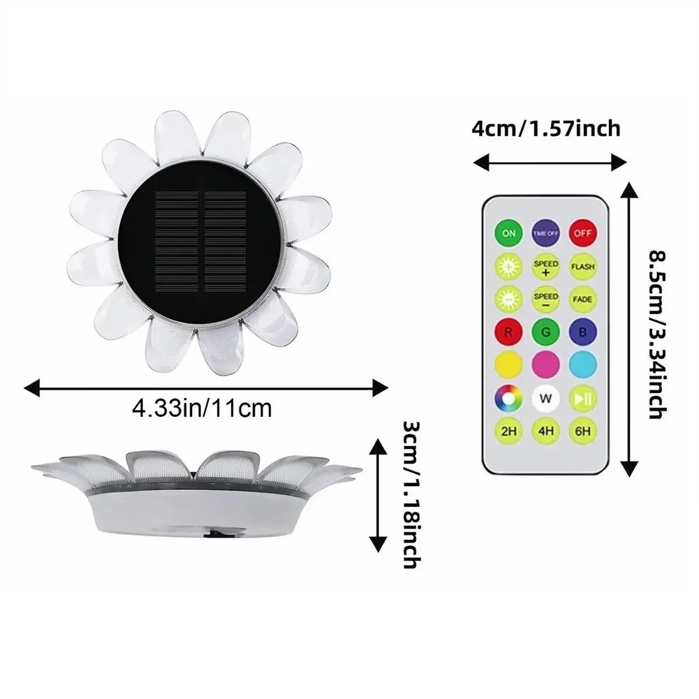 Garden Fountain Decor Solar Pool Light AS Shown 7-color Led Options Sunlight Charging System Ip67 Waterproof Rating