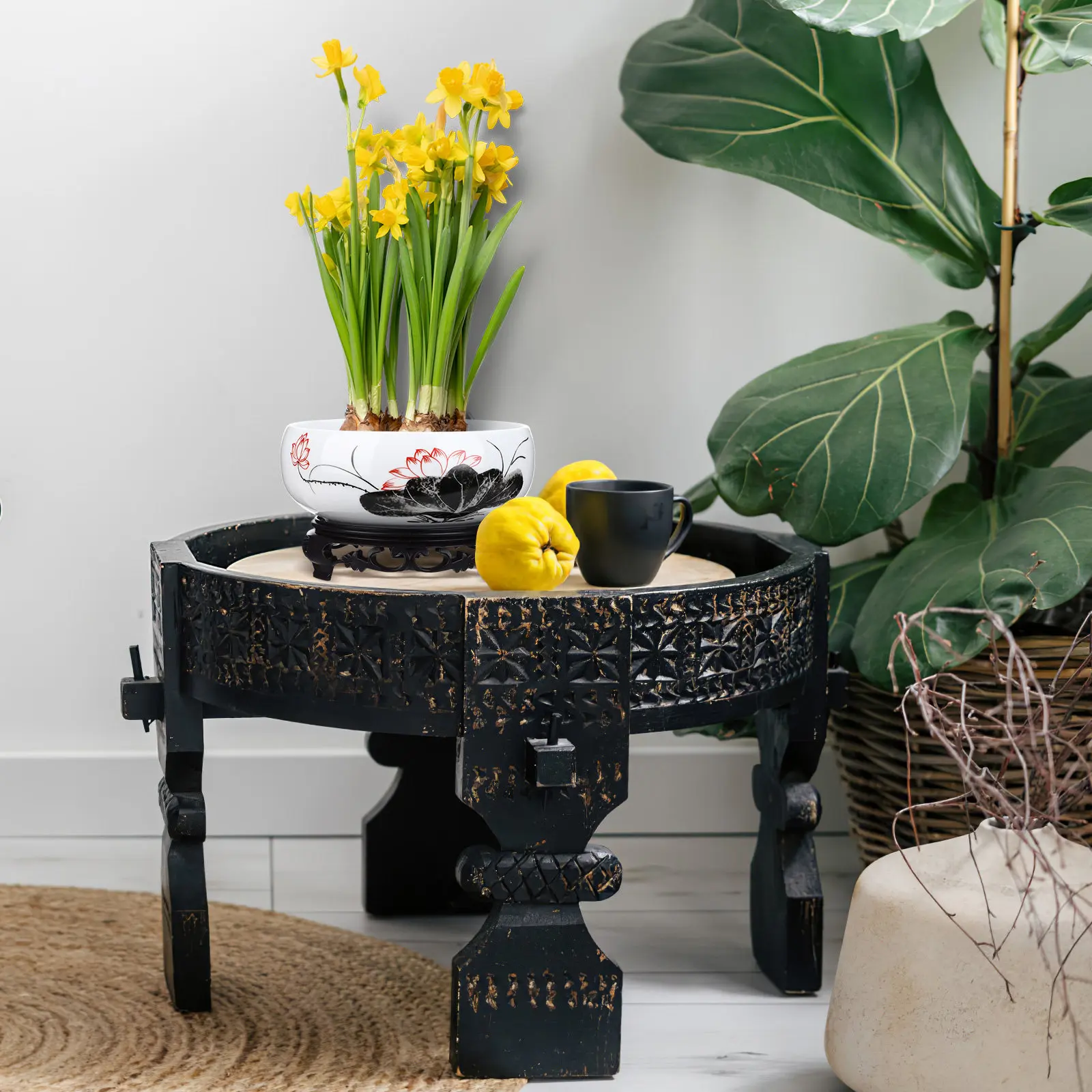 

Ceramic Hydroponic Planter Pot Round Sturdy Flowerpot Suitable for Water Plant Growth Indoor Outdoor Garden Decoration
