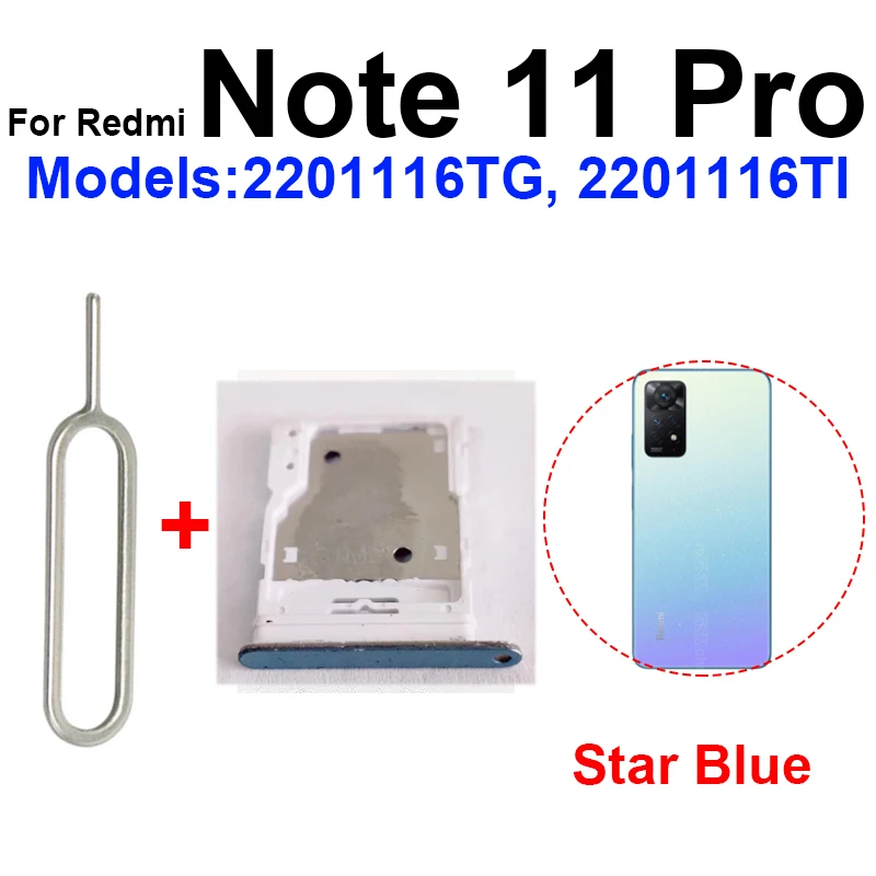 Sim Card Tray For Xiaomi Redmi Note 11 11S 11 Pro 4G 5G SIM Card Slot Holder Card Adapter Reader Replacement