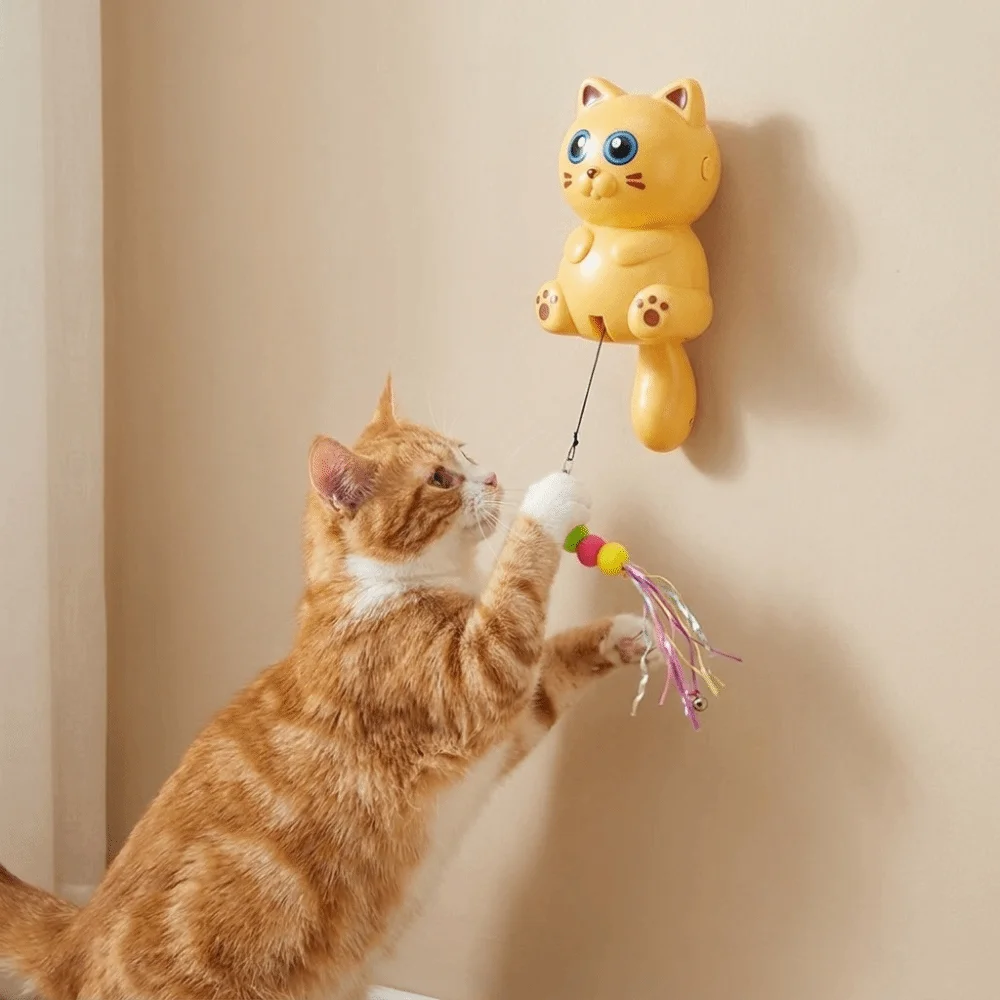 Puzzle Pet Smart Automatic Lifting Cat Retractable with Ball Bells Electric Cat Elastic Rope Kitten Teasing Pet Exercise