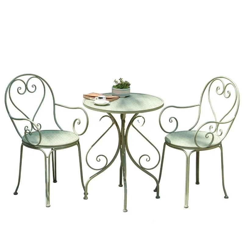 

European Retro Iron Garden Furniture Sets Outdoor Courtyard Garden Balcony Table and Chair Set cafe Dining Table and Chairs