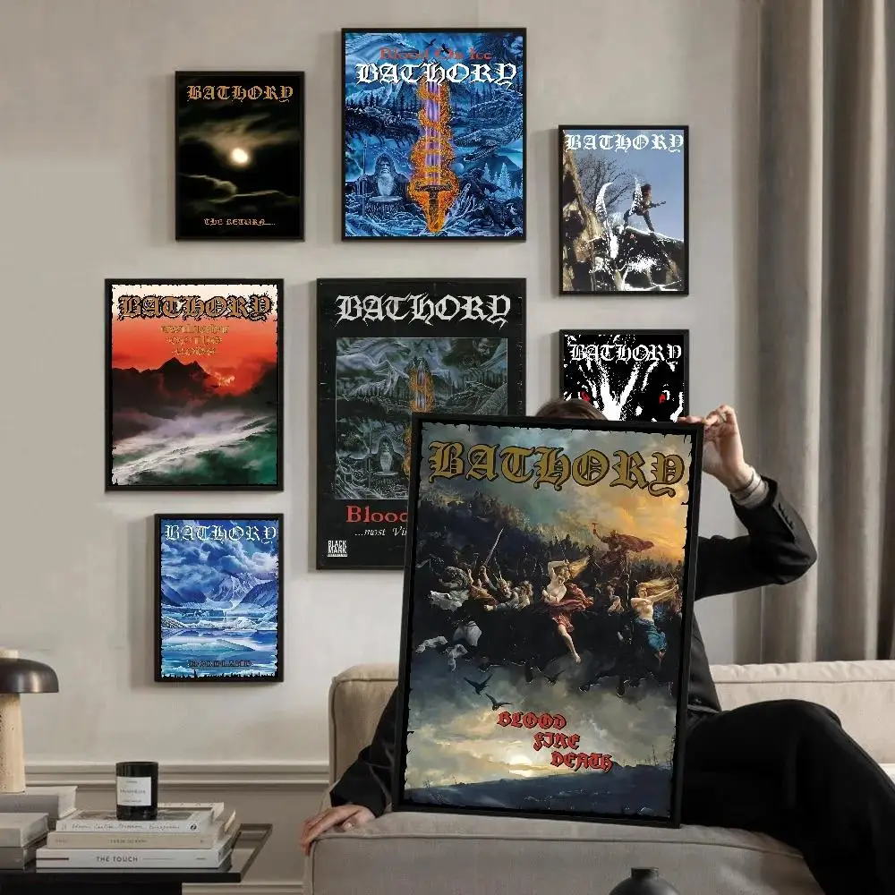 Bathory Quorthon Retro Heavy Metal Music Band Singer Classic Movie Poster Wall Sticker for Living Room Bar Decor