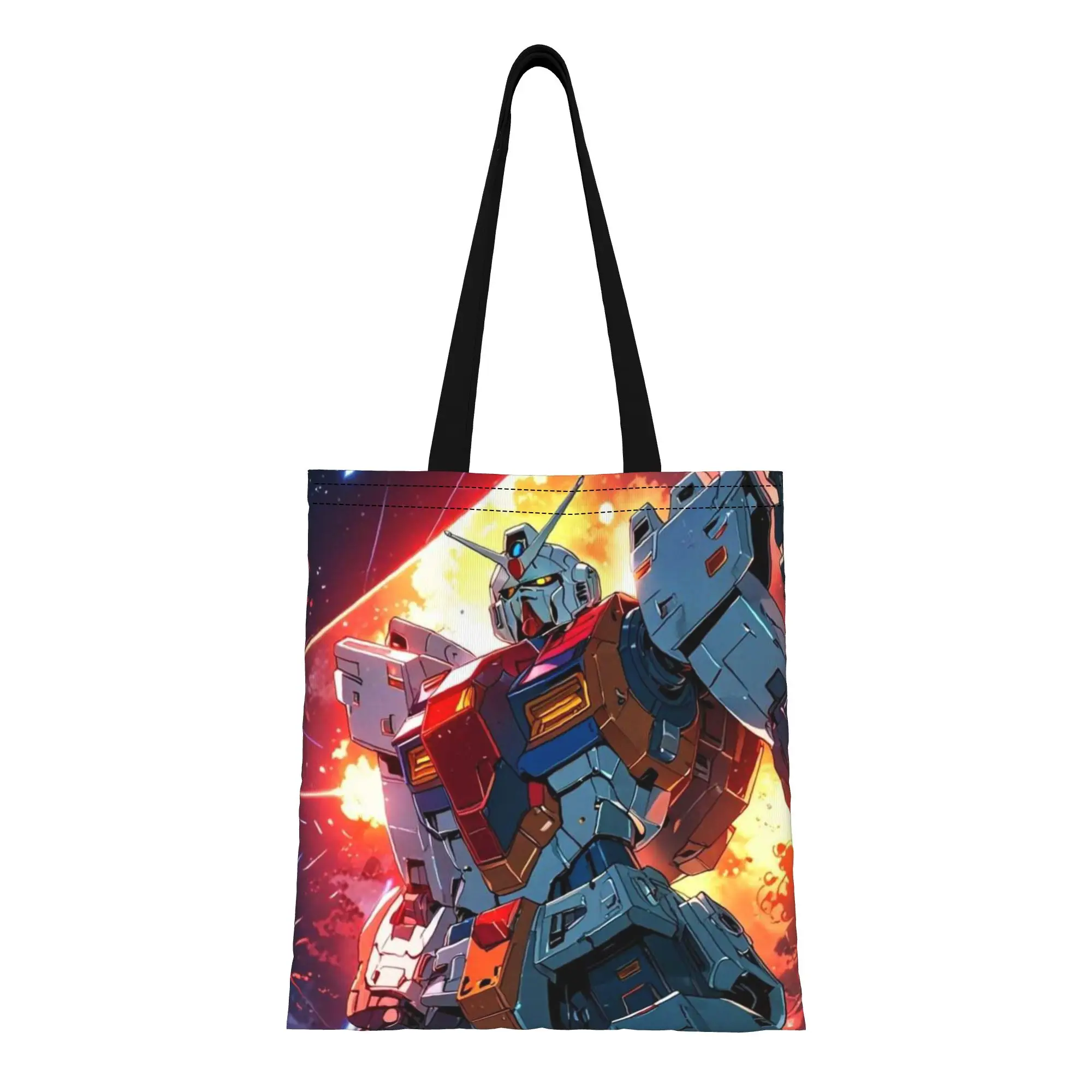 

Back to school season Robot Movies (3) Gundam Canvas Tote Bag Perfect for Shopping Women's Top-Handle Bags