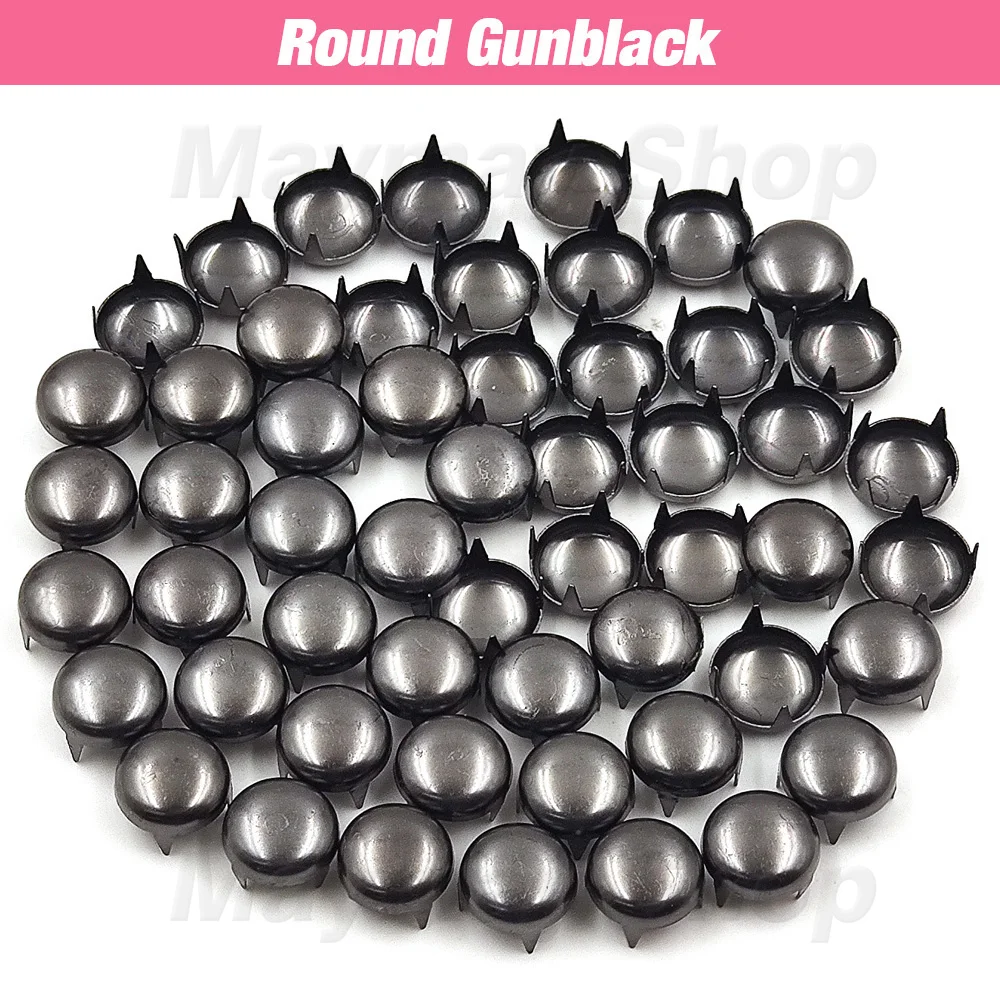 100Pcs 6-12mm Metal 4 Claw Rivets Square/Round Spike Studs Pyramid Rivets For Clothes Shoes Bags Belt Punk DIY Leathercraft