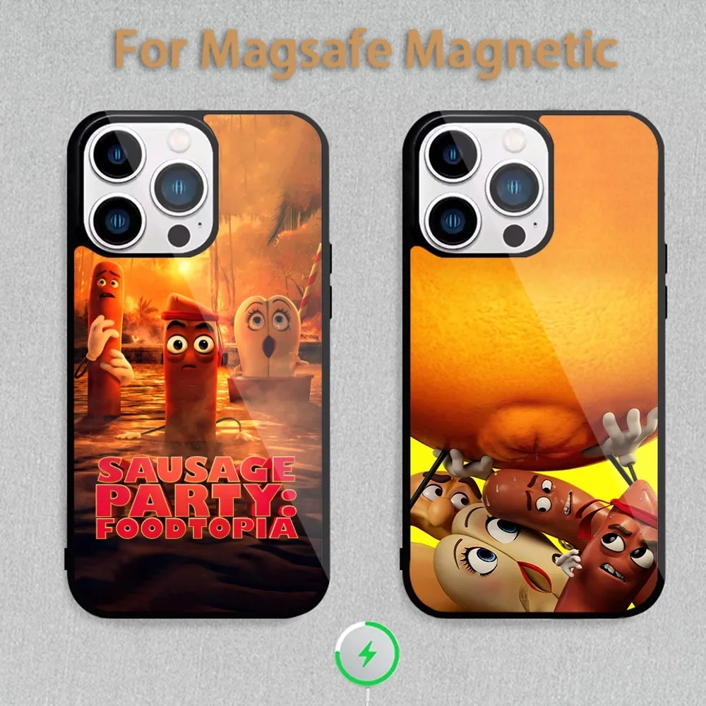 Cartoon S-Sausage Party Foodtopia Phone Case For Magnetic Inductive Charging iPhone 11 12 13 14 15 Max Pro Mini Plus Shell