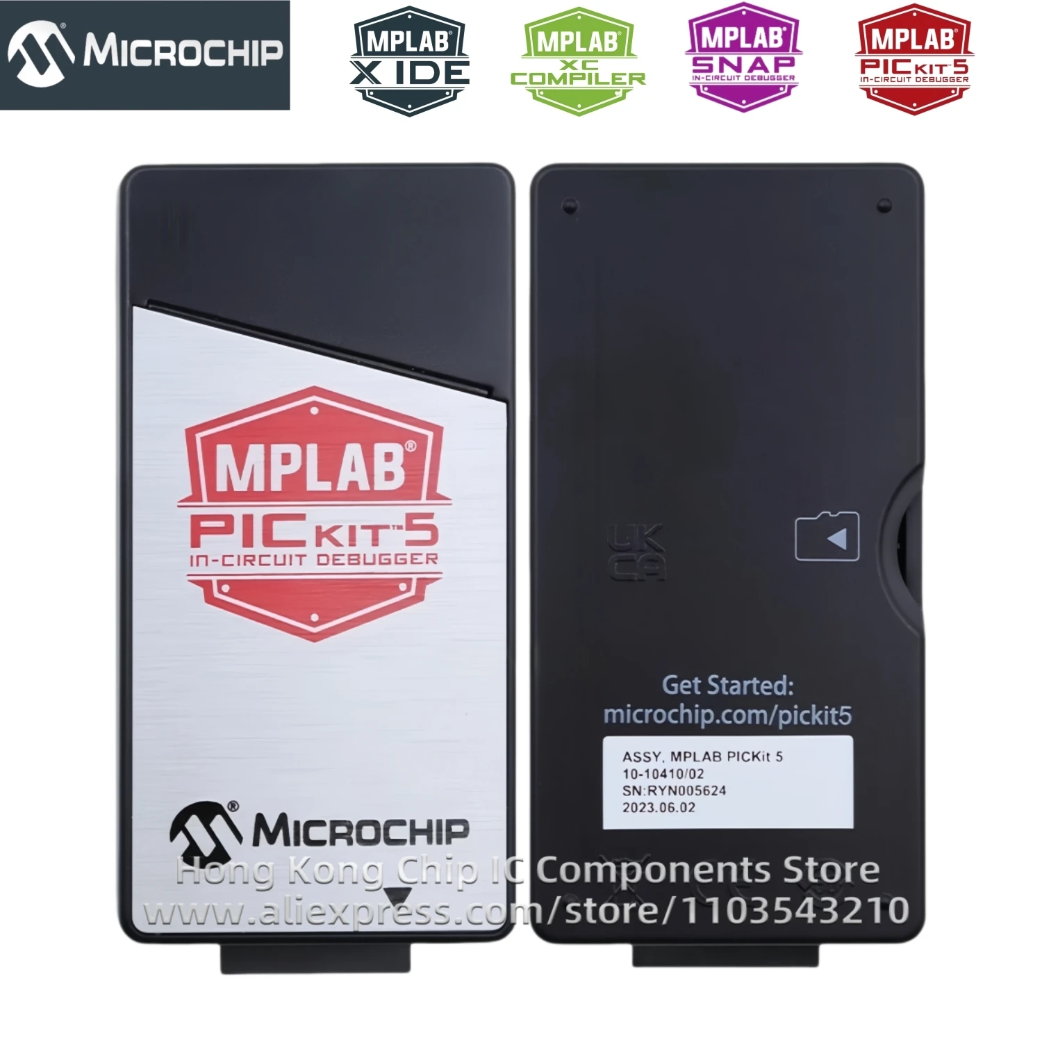 1 قطعة/الوحدة هونغ كونغ MPLAB PICkit 5 PG164150 عبر الإنترنت مصحح الأخطاء المبرمج PIC dsPIC AVR SAM 100% جديد وأصلي