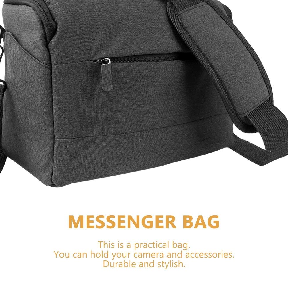 

Large Capacity Nylon Protective Pouch Adjustable Straps Multiple Pockets For Set Lenses Travel Use Crossbody Single Shoulder