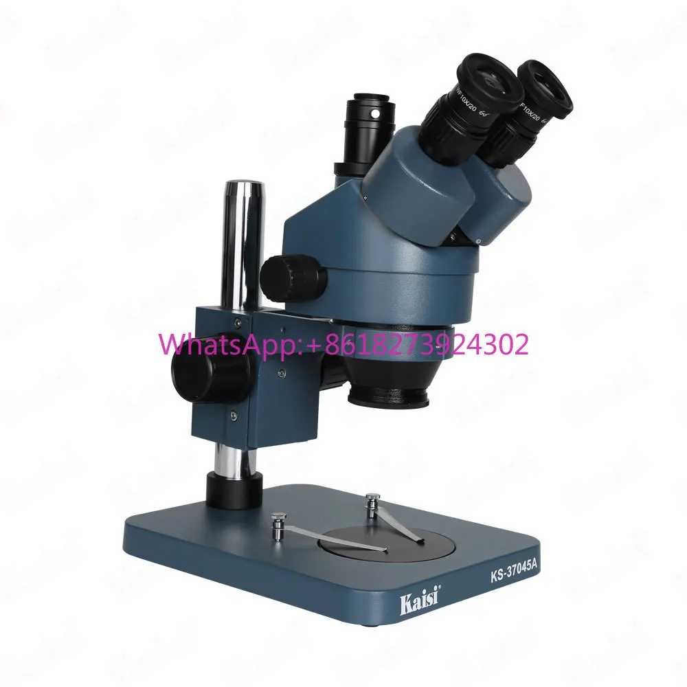 Microscopio 37045A 7X ~ 45X Trinocular industria DIY azul para reparación de teléfonos mantenimiento de placa base soldadura Cautin