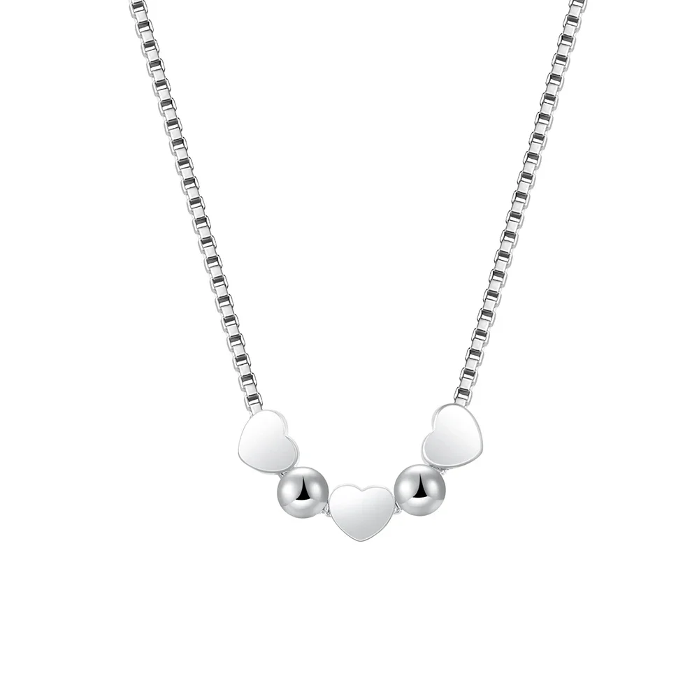 925 Sterling Silver Necklace 18 Inches Box Chain Elegant Heart Pendant for  Fashion Jewelry  Christmas Gifts