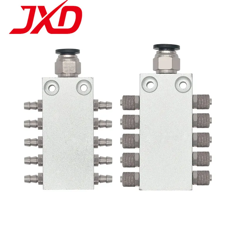 JXD 1 In 10 Out Pneumatic Fitting Quick Connector 10 Way Air Hose Vacuum Manifold Distributor Joint