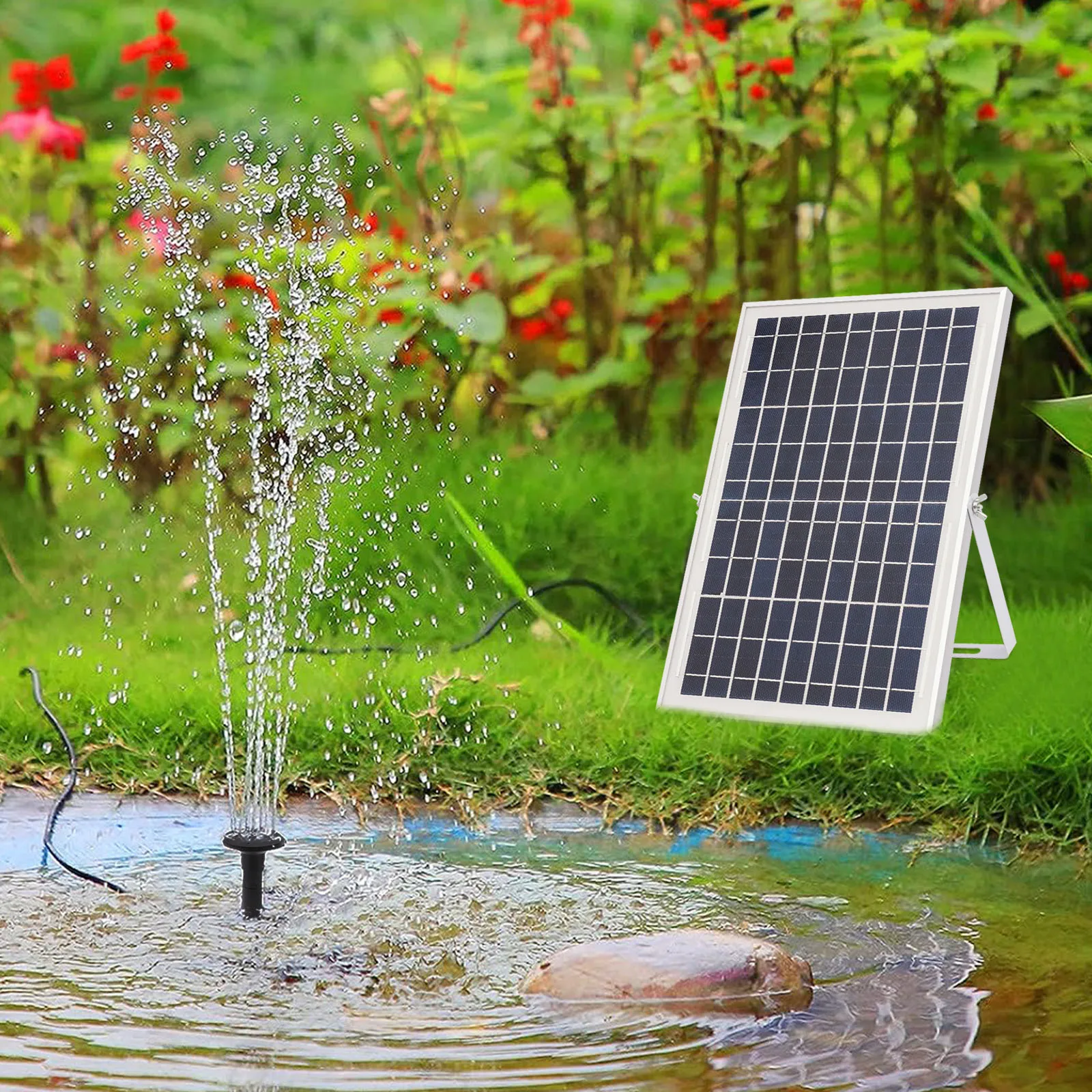 Solar Water Pump for Fountain DC Portable 17V/10W Direct Drive without Battery without Plug