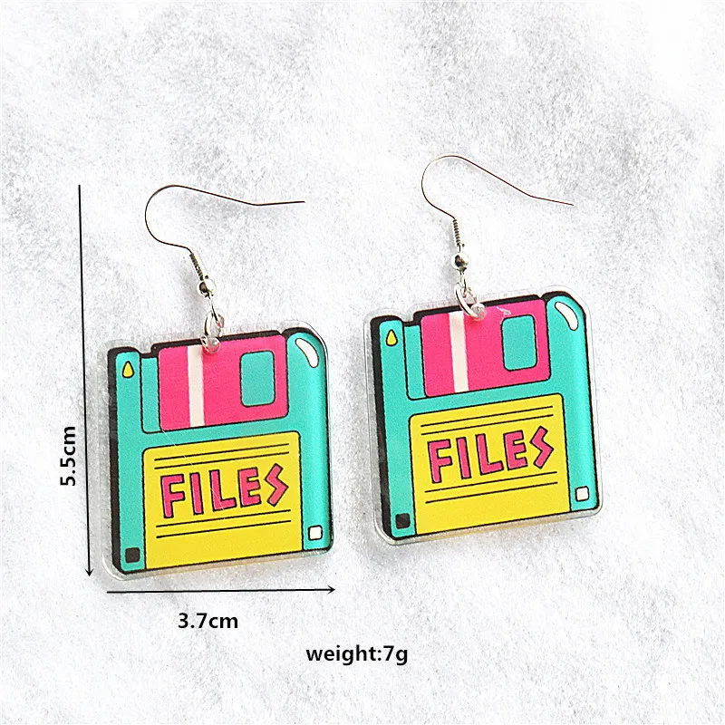 Cube Game Console Radio Acrylic Earrings for Women Cute Back To 80 90\'s Ear Rings Party Jewelry