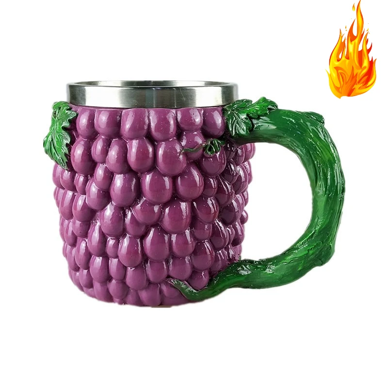 3D кружка из нержавеющей стали - креативная чашка с фруктовым/овощным дизайном для пива/кофе, новинка, посуда для напитков