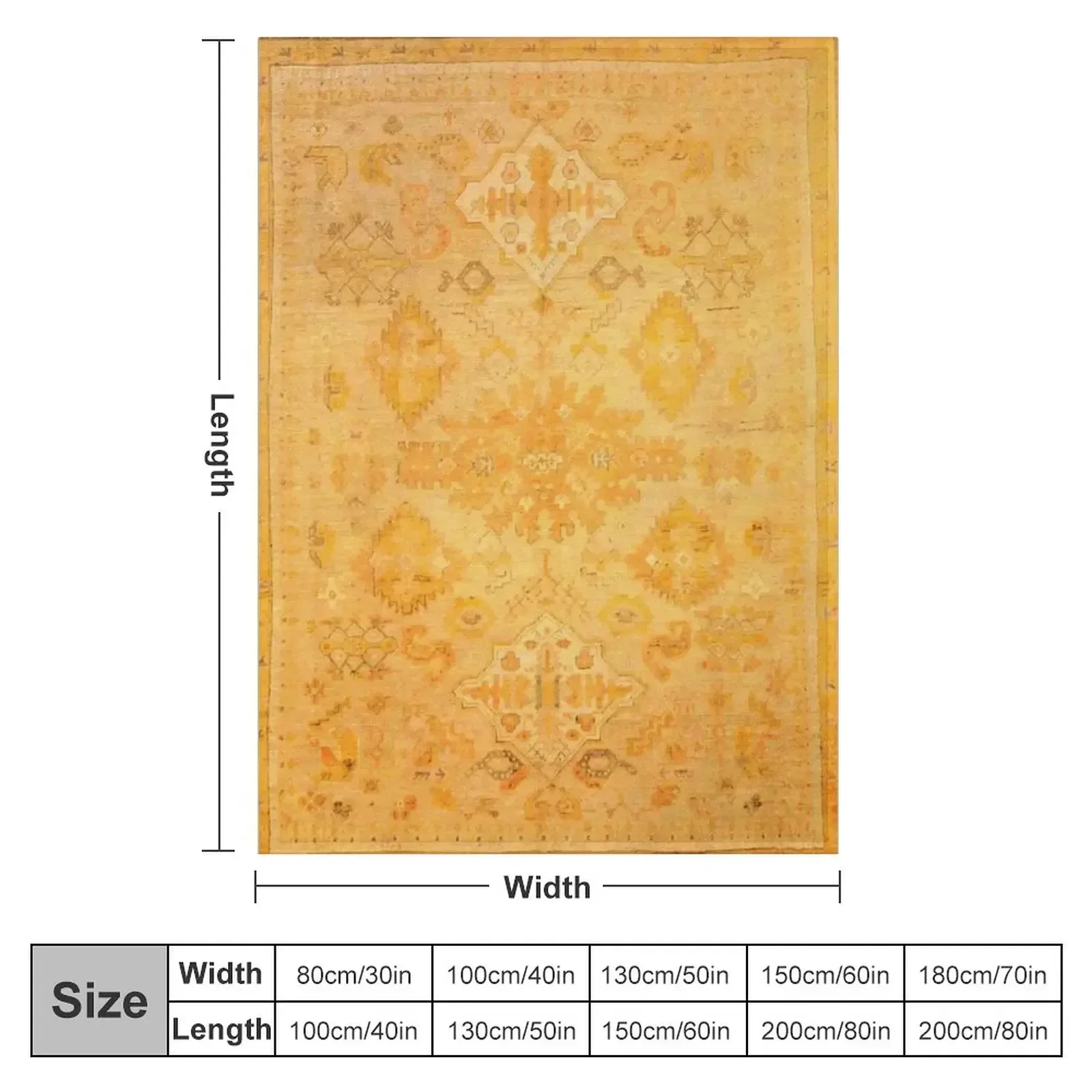 Antique Turkish Oushak Rug Print Throw Blanket Decorative Beds Cute Plaid Blankets For Baby For Baby Cute Blankets