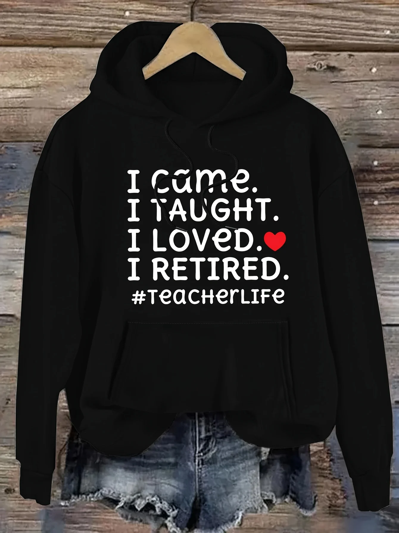 

Толстовка с капюшоном с буквенным принтом, повседневная спортивная рубашка с капюшоном и длинными рукавами на шнурке для женщин, свободный крой с карманами