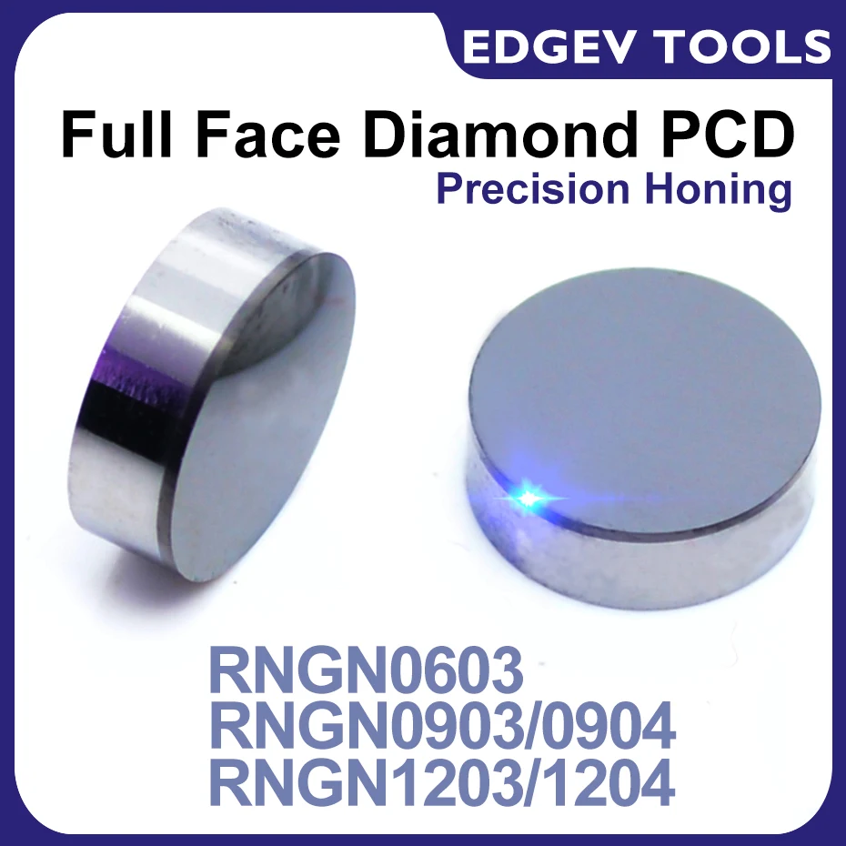 EDGEV Full Face PCD Diamond Insert RNGN0603 RNGN0903 RNGN0904 RNGN1203 RNGN1204 rcbm RNMN Round 1/2 1/4 3/8 pollici utensili per tornitura