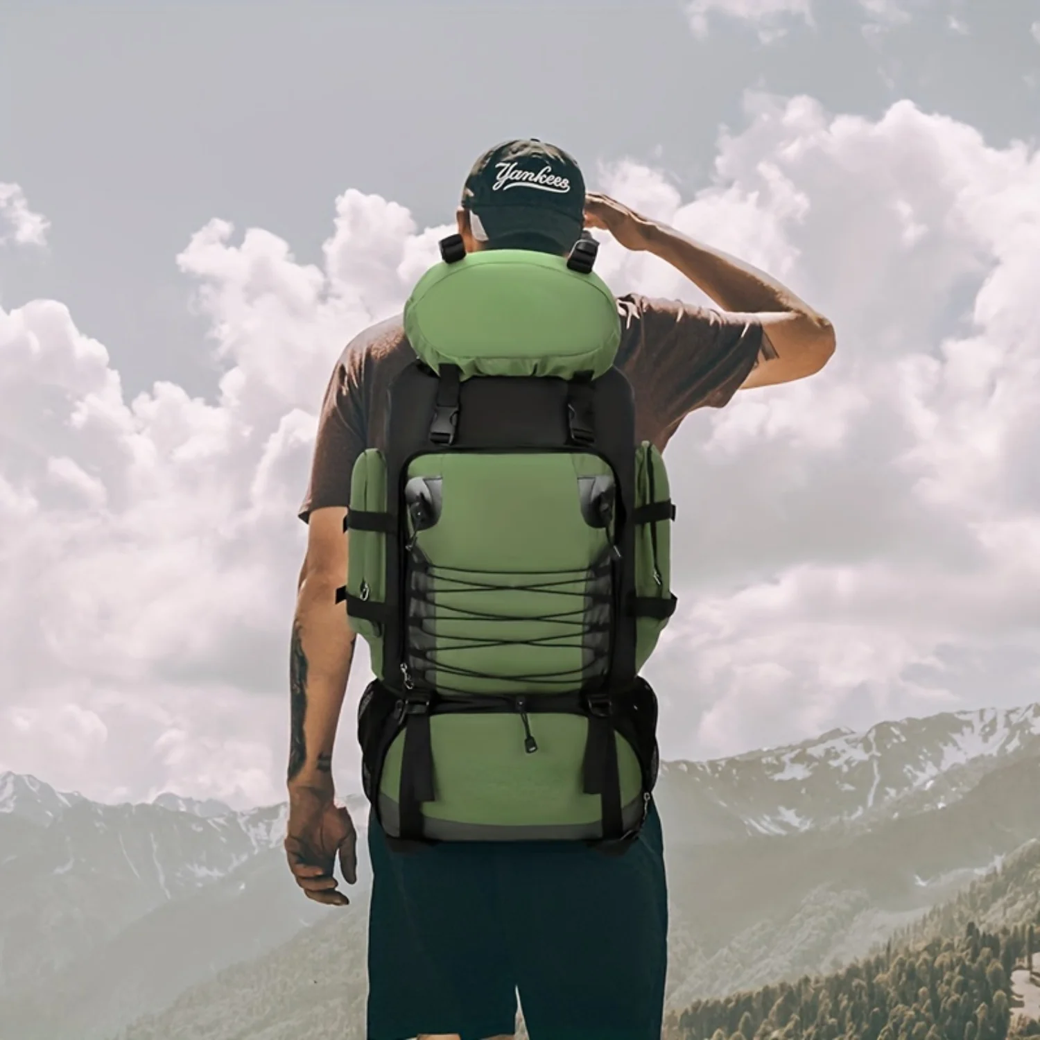 1pc 90L waterdichte outdoor bergbeklimmen rugzak voor mannen en vrouwen, draagbare reistas met grote capaciteit