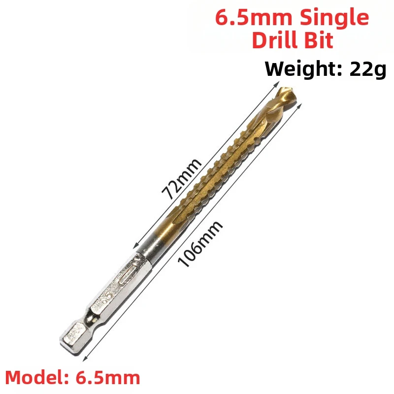 

6 Sizes Titanium Coated HSS Drill Bit Set with Hex Shank and Serrated Twist for Precision and Efficiency in Drilling