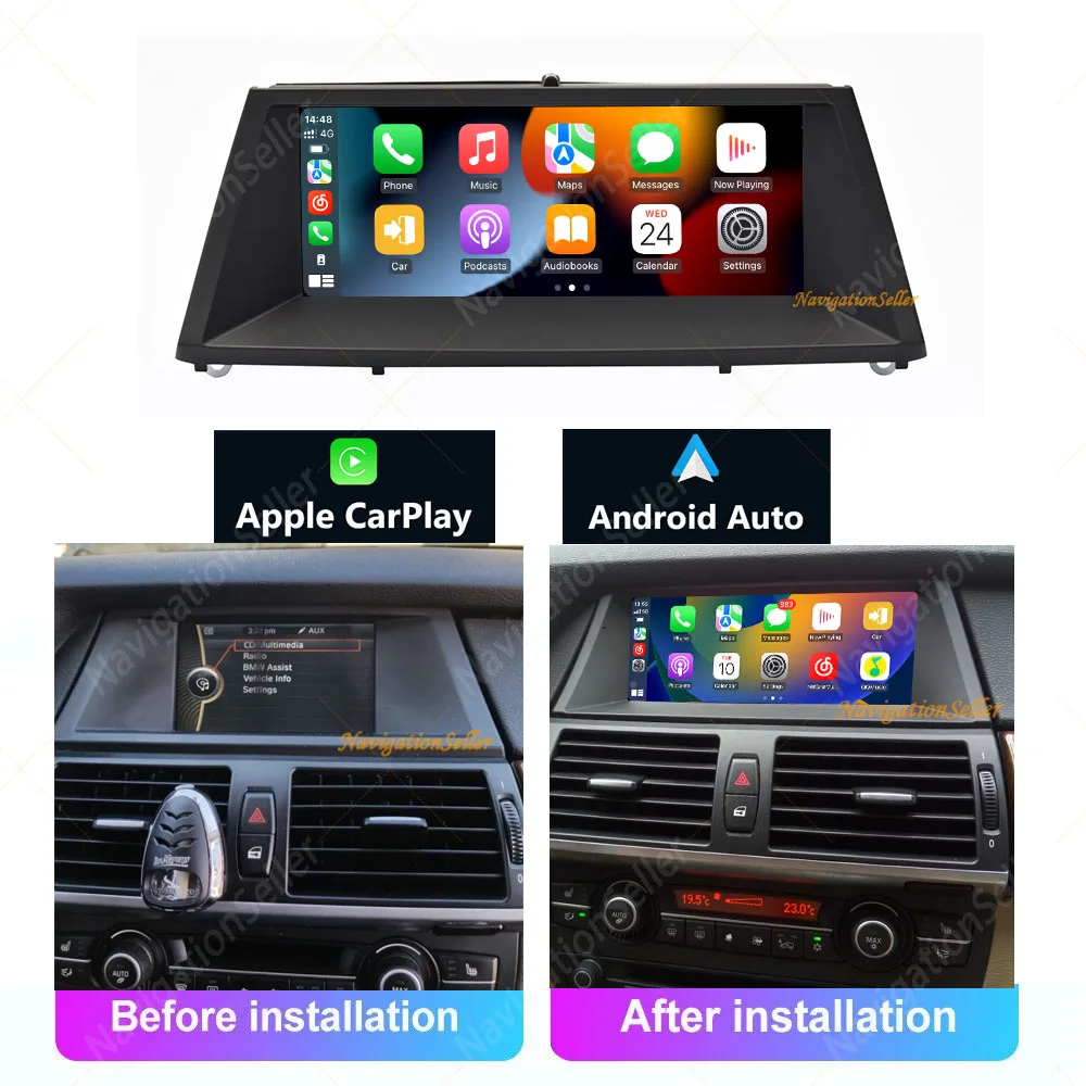 

VIGOHI 8 Core Android Auto Car Radio Wireless Carplay All-in-One For BMW X5 E70 X6 E71 2007-2012 CCC CIC System 4G+WiFi GPS BT