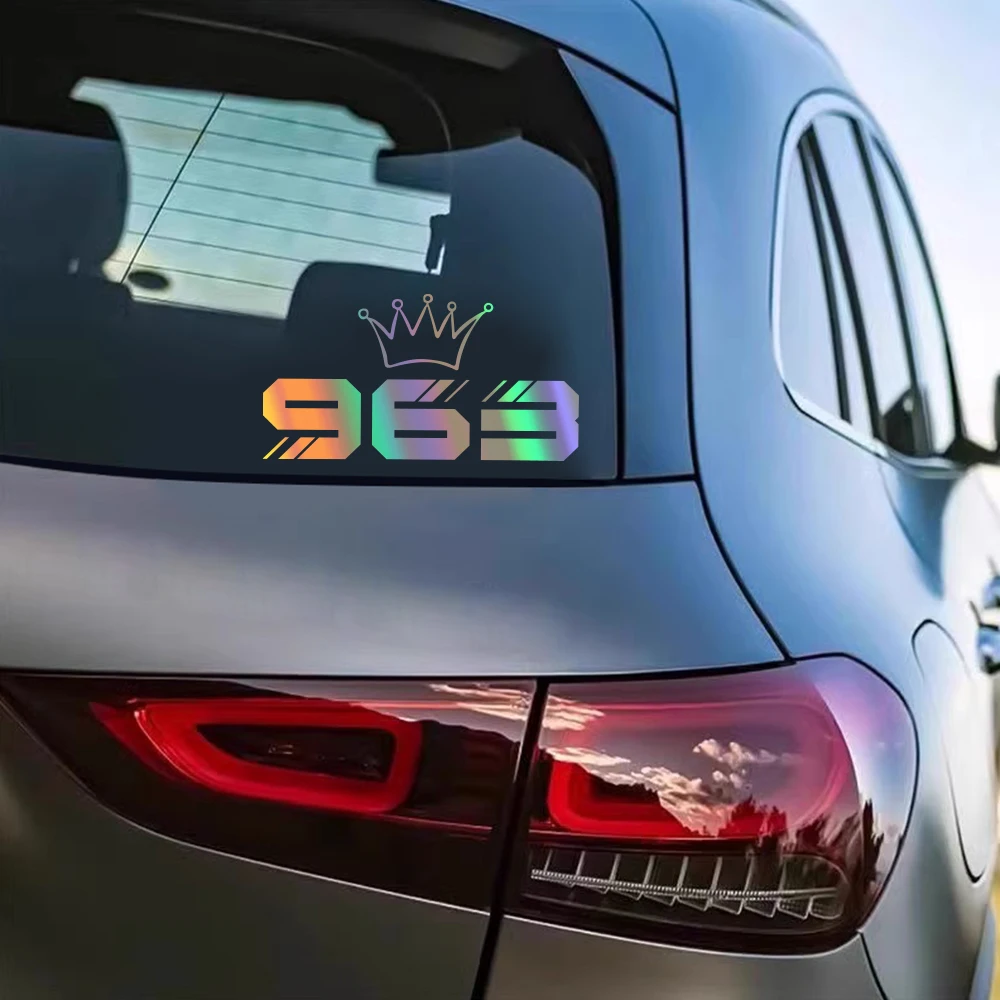 ملصق سيارة رقم إبداعي 963 تاج ديكور ملصق فينيل مضحك مقاوم للماء ملصق سيارة نافذة جسم السيارة لتقوم بها بنفسك اكسسوارات الديكور