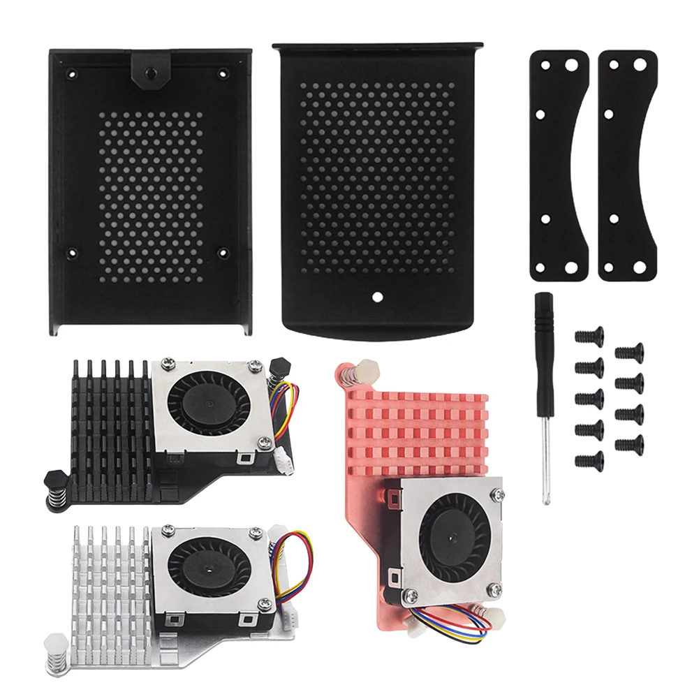 For Raspberry Pi 5 Aluminum Alloy Case Metel Shell Box with Cooling Fan Screwdriver Heatsinks Kit Passive/Active Cooling Case